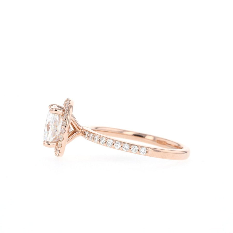 1.49 CT Cushion Cut Halo Moissanite Engagement Ring - Barbara Maison 