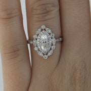 0.67 CT Marquise Cut Vintage Moissanite Engagement Ring - Barbara Maison 