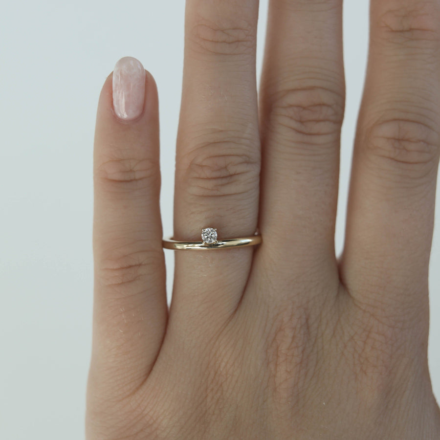 0.1 Single Stone Moissanite Wedding Band