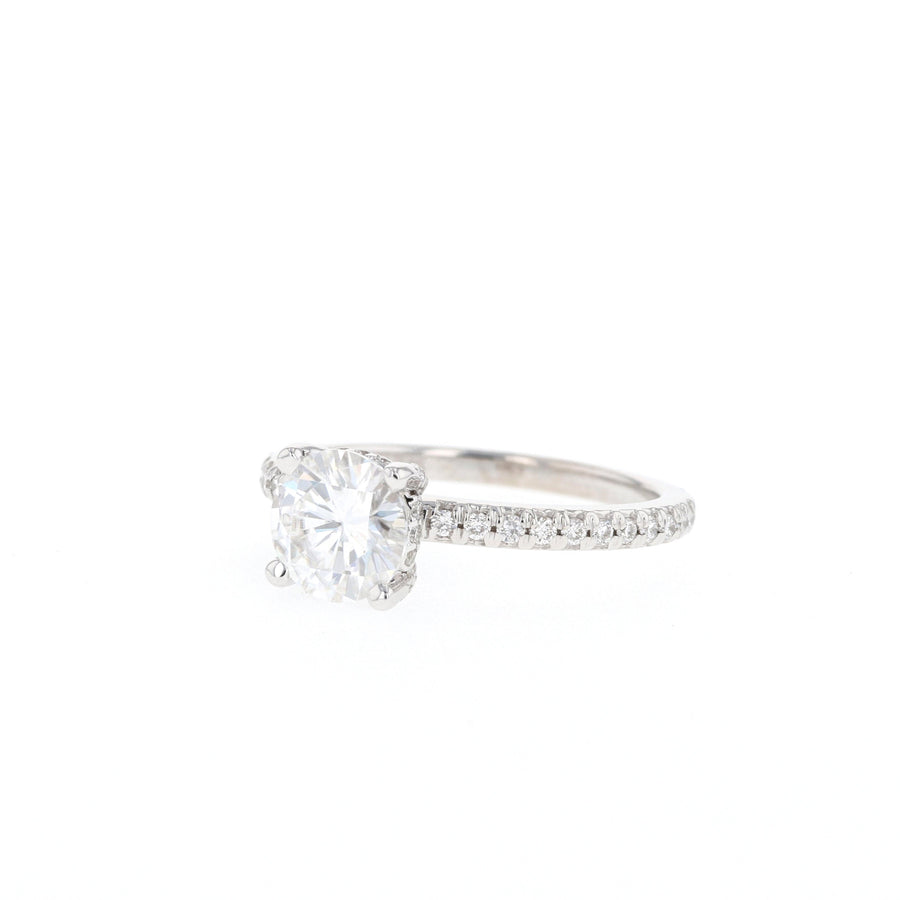 0.88 - 1.35 CT Round Cut Solitaire Moissanite Engagement Ring - Barbara Maison 