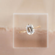 1.6 CT Emerald Cut Solitaire Moissanite Engagement Ring - Barbara Maison 