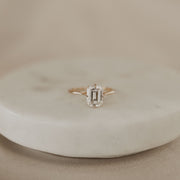 1.6 CT Emerald Cut Solitaire Moissanite Engagement Ring - Barbara Maison 