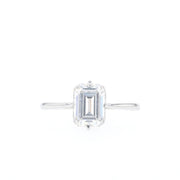 1.6 CT Emerald Cut Solitaire Moissanite Engagement Ring - Barbara Maison 