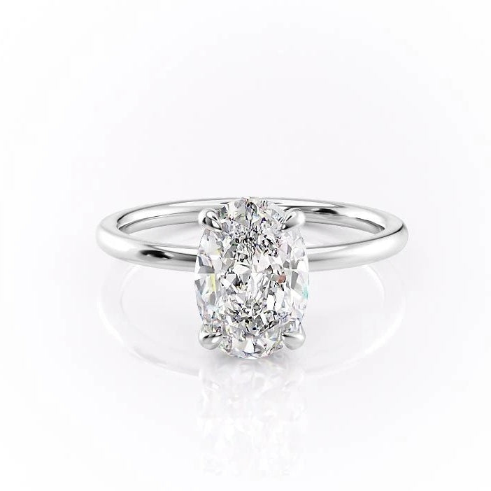 2.72 CT Oval Cut Solitaire Moissanite Engagement Ring - Barbara Maison 