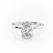 2.72 CT Oval Cut Solitaire Moissanite Engagement Ring - Barbara Maison 