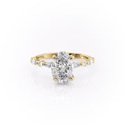 2.10 CT Oval Cut Pave Setting Moissanite Engagement Ring - Barbara Maison 