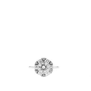 0.88 CT Round Vintage Moissanite Engagement Ring - Barbara Maison 