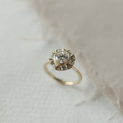 0.88 CT Round Vintage Moissanite Engagement Ring - Barbara Maison 