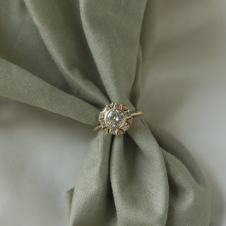 0.88 CT Round Vintage Moissanite Engagement Ring - Barbara Maison 