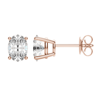 0.50 CT-2.0 CT Oval Solitaire F/VS Lab Grown Diamond Earrings - Barbara Maison 