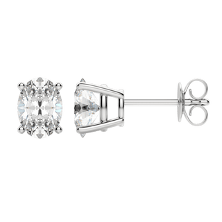 0.50 CT-2.0 CT Oval Solitaire CVD F/VS Diamond Earrings - Barbara Maison 