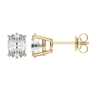 0.50 CT-2.0 CT Oval Solitaire CVD F/VS Diamond Earrings - Barbara Maison 