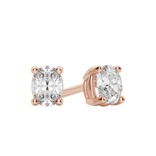 0.50 CT-2.0 CT Oval Solitaire CVD F/VS Diamond Earrings - Barbara Maison 