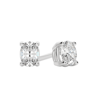 0.50 CT-2.0 CT Oval Solitaire CVD F/VS Diamond Earrings - Barbara Maison 