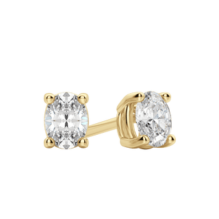 0.50 CT-2.0 CT Oval Solitaire CVD F/VS Diamond Earrings - Barbara Maison 