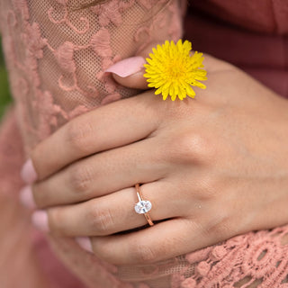 1.33 CT Oval Cut Solitaire Moissanite Engagement Ring - Barbara Maison 