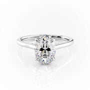 2.10 Oval Cut Solitaire Style Moissanite Engagement Ring - Barbara Maison 
