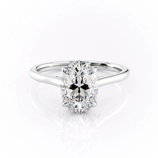 2.10 Oval Cut Solitaire Style Moissanite Engagement Ring - Barbara Maison 