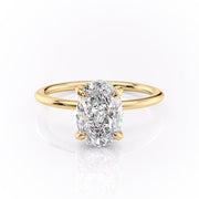 2.10 CT Oval Cut Solitaire Style Moissanite Engagement Ring - Barbara Maison 