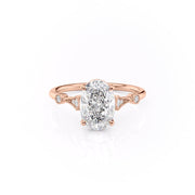 1.91 CT Oval Cut Solitaire Milgrain Pave Set Moissanite Engagement Ring - Barbara Maison 