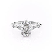 1.91 CT Oval Cut Solitaire Milgrain Pave Set Moissanite Engagement Ring - Barbara Maison 