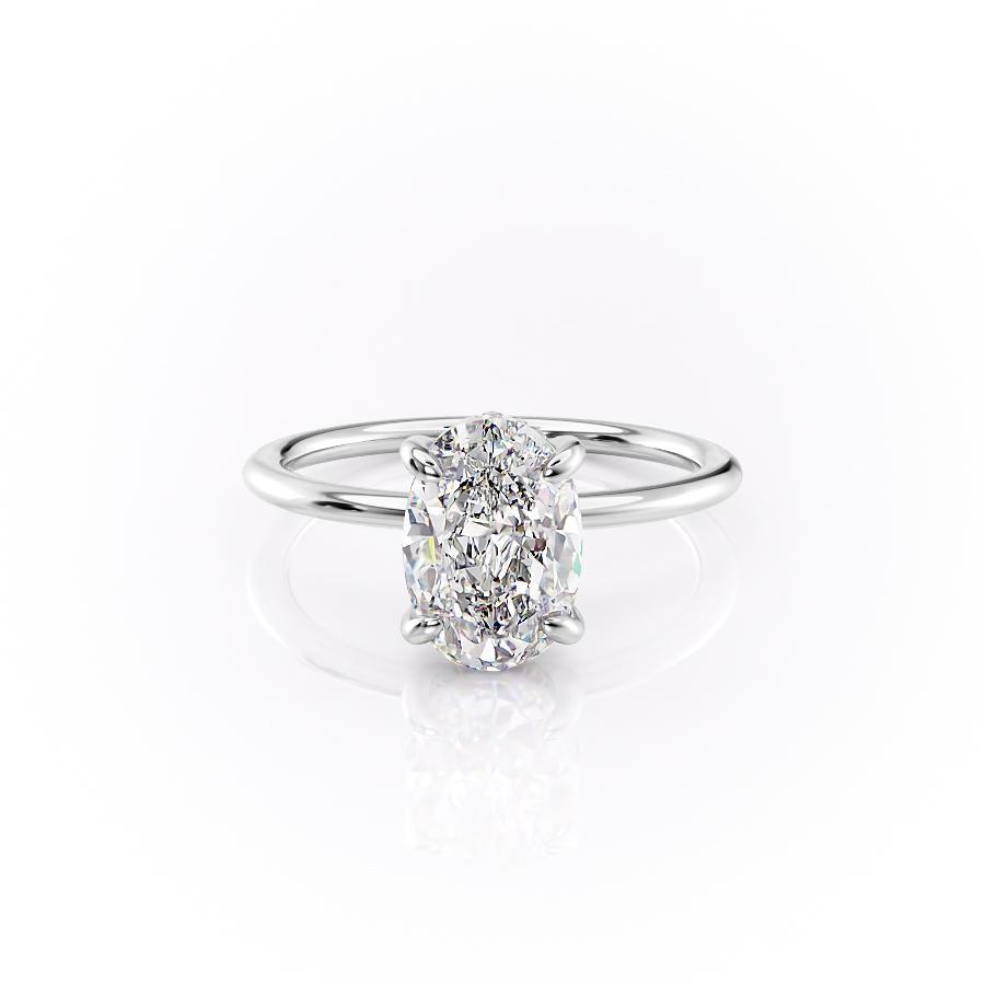 2.10 CT Oval Cut Solitaire Style Moissanite Engagement Ring - Barbara Maison 