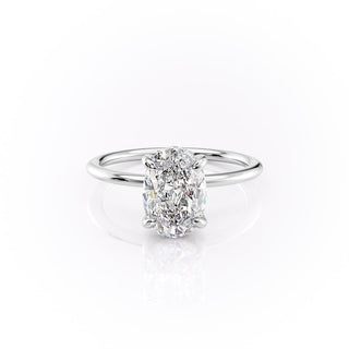 2.10 CT Oval Cut Solitaire Style Moissanite Engagement Ring - Barbara Maison 