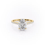 2.72 CT Oval Cut Pave Setting Moissanite Engagement Ring - Barbara Maison 