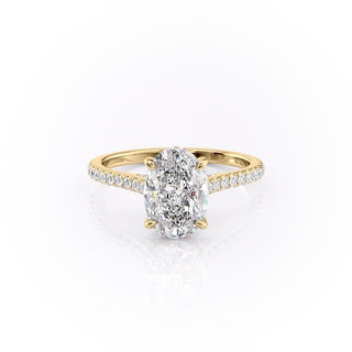 2.72 CT Oval Cut Pave Setting Moissanite Engagement Ring - Barbara Maison 