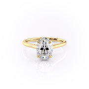 2.10 Oval Cut Solitaire Style Moissanite Engagement Ring - Barbara Maison 