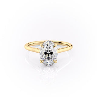 2.10 Oval Cut Solitaire Style Moissanite Engagement Ring - Barbara Maison 