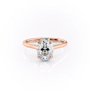 2.10 Oval Cut Solitaire Style Moissanite Engagement Ring - Barbara Maison 