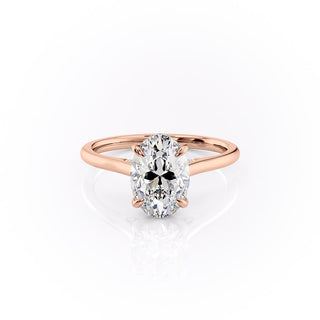 2.10 Oval Cut Solitaire Style Moissanite Engagement Ring - Barbara Maison 