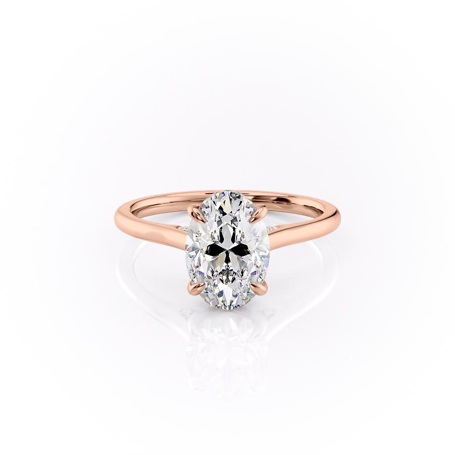2.10 Oval Cut Solitaire Style Moissanite Engagement Ring - Barbara Maison 