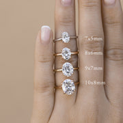 0.84-2.72 CT Oval Cut Solitaire Moissanite Engagement Ring - Barbara Maison 