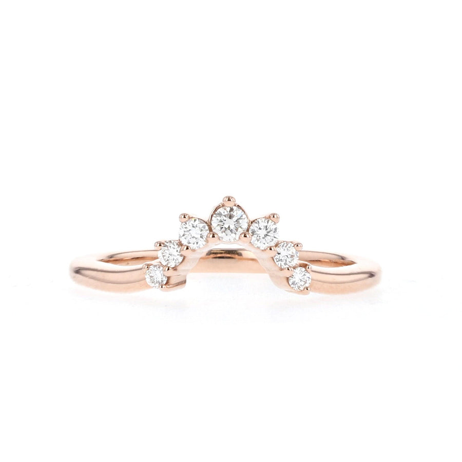 0.15 Stones V-Shaped Moissanite Wedding Band