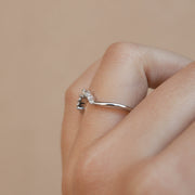 0.15 Stones V-Shaped Moissanite Wedding Band