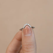 0.15 Stones V-Shaped Moissanite Wedding Band