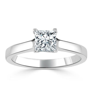 1.0 CT Princess Cut Solitaire Moissanite Engagement Ring - Barbara Maison 