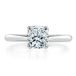 1.0 CT Cushion Cut Solitaire Moissanite Engagement Ring - Barbara Maison 