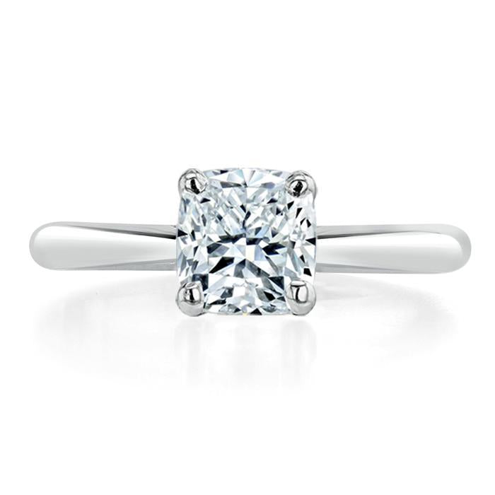 1.0 CT Cushion Cut Solitaire Moissanite Engagement Ring - Barbara Maison 