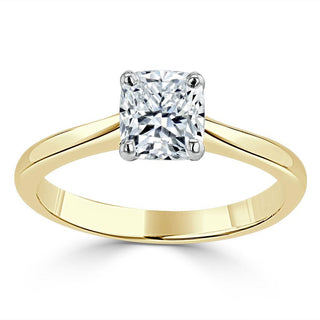 1.0 CT Cushion Cut Solitaire Moissanite Engagement Ring - Barbara Maison 