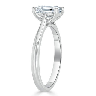 1.0 CT Emerald Cut Moissanite Solitaire Engagement Ring - Barbara Maison 