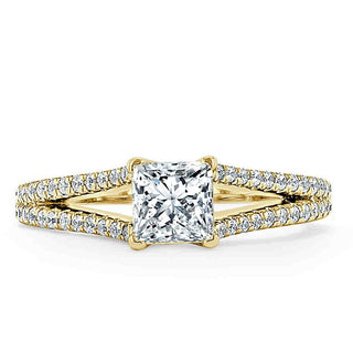 1.0 CT Princess Cut Solitaire Split Shank Setting Moissanite Engagement Ring - Barbara Maison 