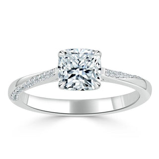 1.25 CT Cushion Cut Solitaire Moissanite Engagement Ring - Barbara Maison 