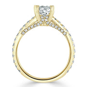 1.0 CT Cushion Cut Hidden Halo Pave Moissanite Engagement Ring - Barbara Maison 