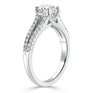 1.0 CT Cushion Cut Solitaire Split Shank Setting Moissanite Engagement Ring - Barbara Maison 