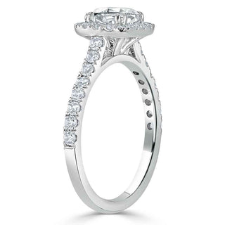 1.0 CT Cushion Cut Halo Pave Moissanite Engagement Ring - Barbara Maison 