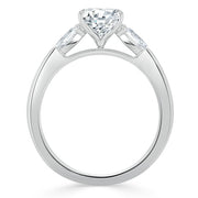 0.75 CT Cushion Cut Three Stone Moissanite Engagement Ring - Barbara Maison 