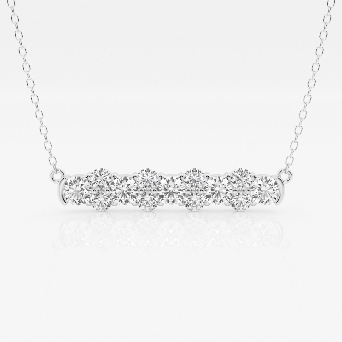 1.50 TCW Round Moissanite Diamond Bar Setting Necklace - Barbara Maison 